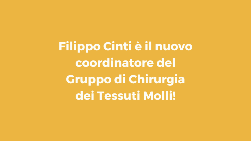 Filippo Cinti è il nuovo coordinatore del Gruppo di Chirurgia dei Tessuti Molli