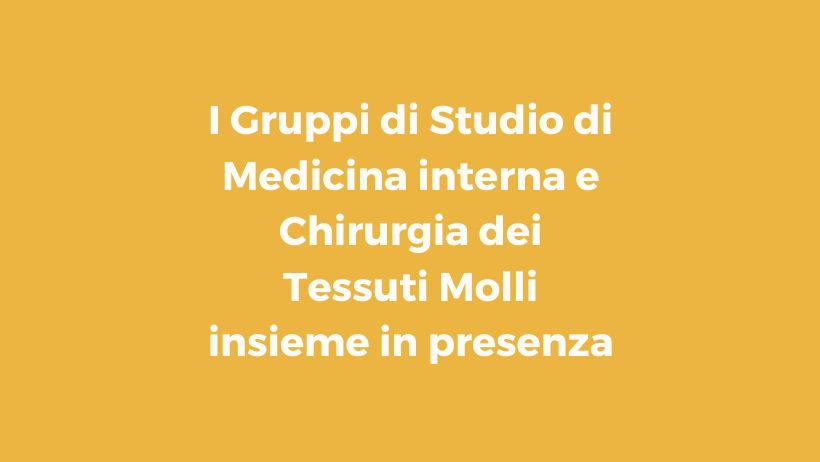 I Gruppi di Studio di Medicina interna e Chirurgia dei Tessuti Molli insieme nell’ultimo incontro in presenza